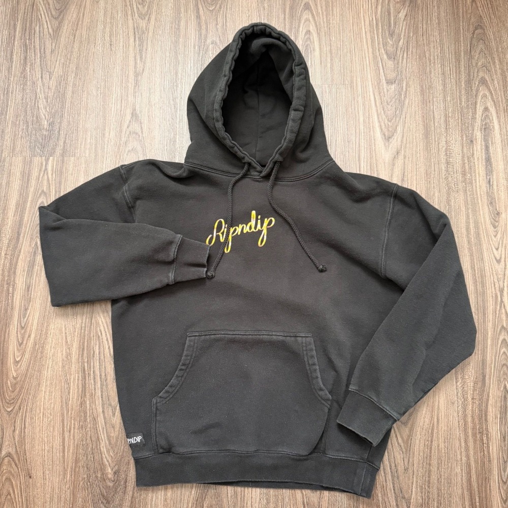 RIPNDIP Hoodie Medium Black Graphic Print Hooded Sweatshirt Cotton